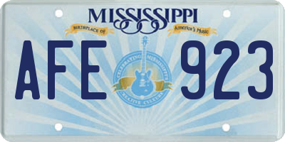 MS license plate AFE923
