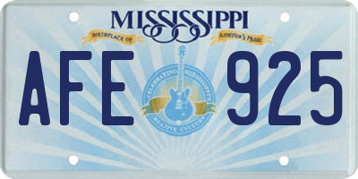 MS license plate AFE925