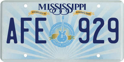 MS license plate AFE929