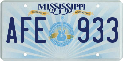 MS license plate AFE933