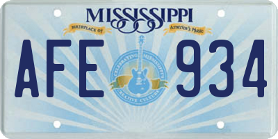 MS license plate AFE934