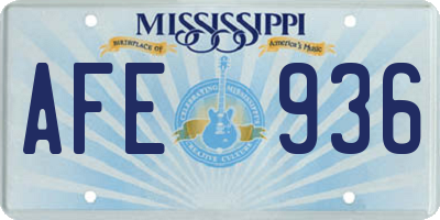 MS license plate AFE936