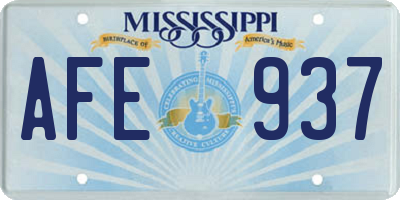 MS license plate AFE937