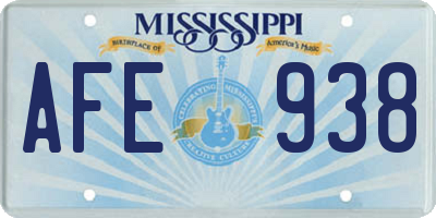 MS license plate AFE938