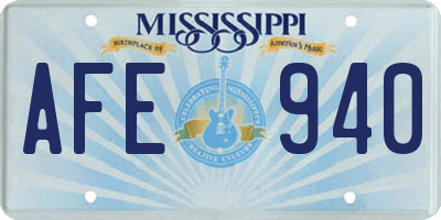MS license plate AFE940