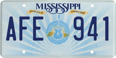 MS license plate AFE941