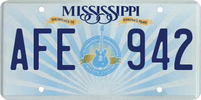 MS license plate AFE942