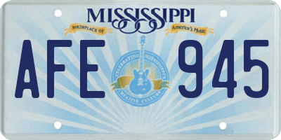 MS license plate AFE945