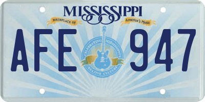 MS license plate AFE947