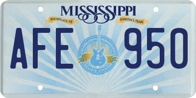 MS license plate AFE950