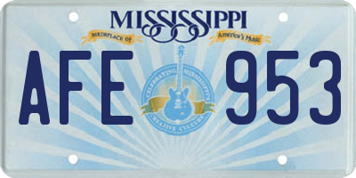 MS license plate AFE953