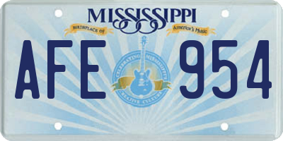 MS license plate AFE954