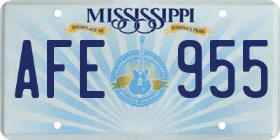 MS license plate AFE955