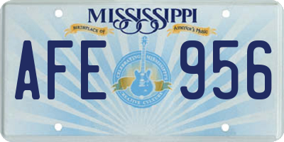 MS license plate AFE956