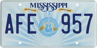 MS license plate AFE957