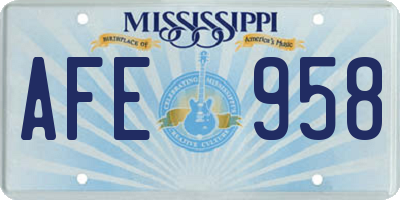 MS license plate AFE958