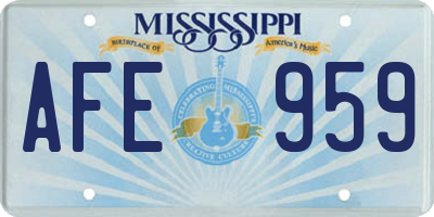 MS license plate AFE959