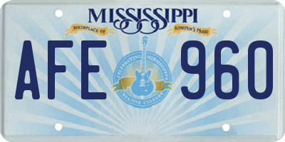 MS license plate AFE960