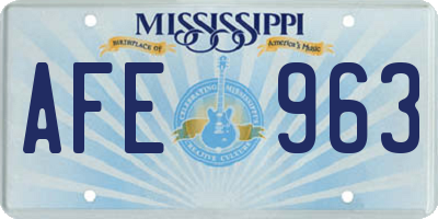 MS license plate AFE963