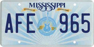 MS license plate AFE965
