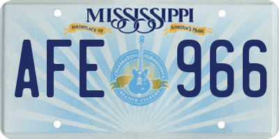 MS license plate AFE966