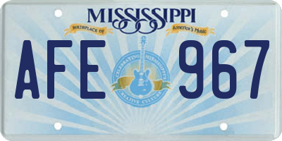 MS license plate AFE967