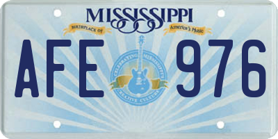 MS license plate AFE976
