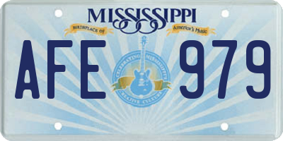 MS license plate AFE979