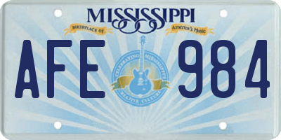 MS license plate AFE984