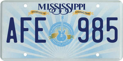 MS license plate AFE985