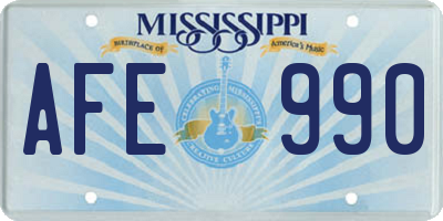 MS license plate AFE990