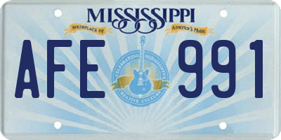MS license plate AFE991