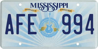 MS license plate AFE994