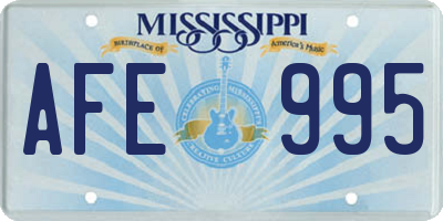 MS license plate AFE995
