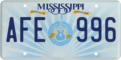 MS license plate AFE996