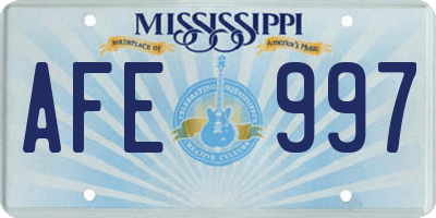 MS license plate AFE997