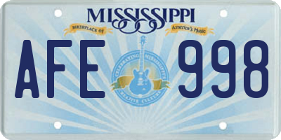 MS license plate AFE998