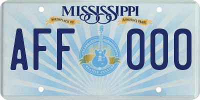 MS license plate AFF000
