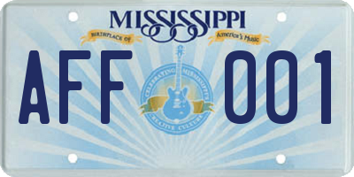 MS license plate AFF001