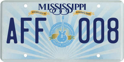 MS license plate AFF008