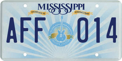 MS license plate AFF014