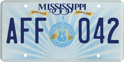 MS license plate AFF042