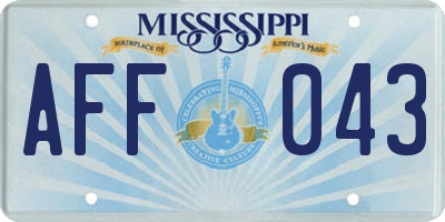MS license plate AFF043