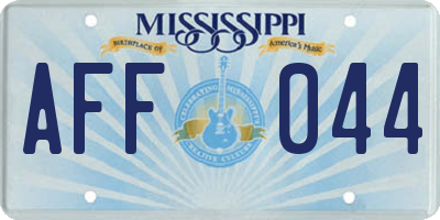 MS license plate AFF044