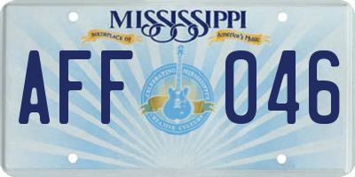 MS license plate AFF046