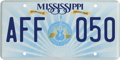 MS license plate AFF050