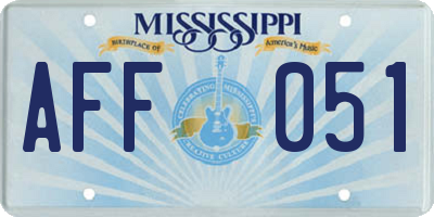 MS license plate AFF051