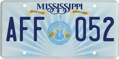 MS license plate AFF052