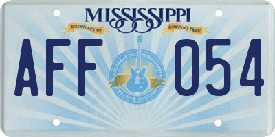 MS license plate AFF054