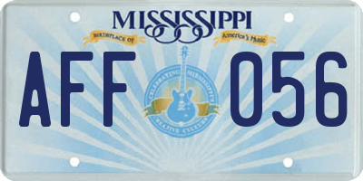 MS license plate AFF056